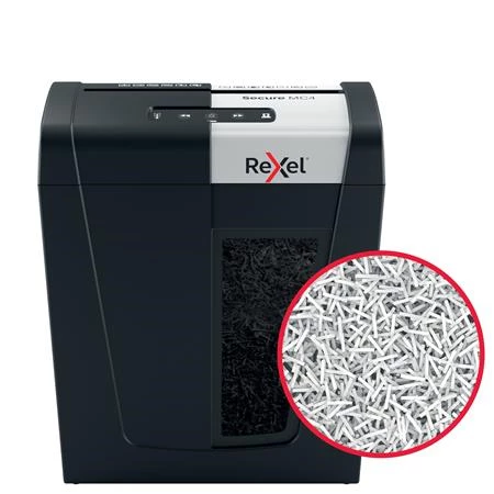 Iratmegsemmisítő, mikrokonfetti, 4 lap, REXEL, Secure MC4, biztonsági fokozat: P-5, 14 literes tartály