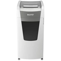 Iratmegsemmisítő, mikrokonfetti, 600 lap, LEITZ IQ AutoFeed Office 600 P5, biztonsági fokozat: P-5, 110 literes tartály