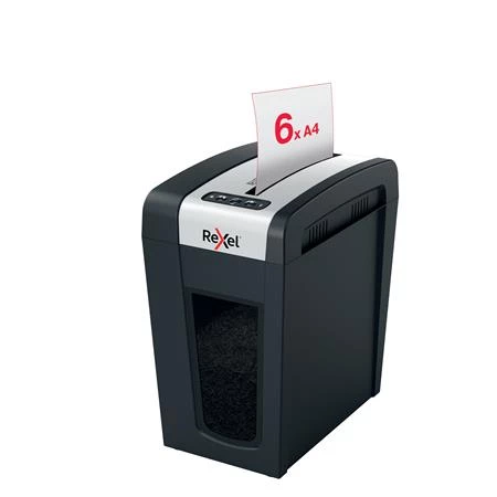 Iratmegsemmisítő, mikrokonfetti, 6 lap, REXEL Secure MC6-SL, biztonsági fokozat: P-5, 18 literes tartály