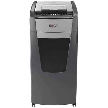 Iratmegsemmisítő, mikrokonfetti, 750 lap, REXEL Optimum AutoFeed+ 750M, biztonsági fokozat: P-5, 140 literes tartály