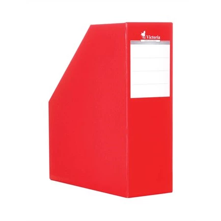 Iratpapucs VICTORIA karton, 90 mm, fix, egyszínű piros