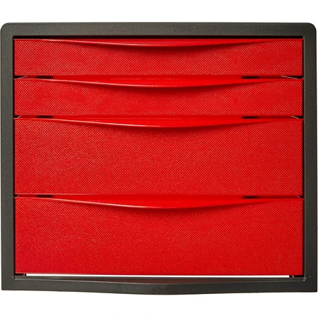 Irattároló doboz ESSELTE Europost, Vivida műanyag, 4 fiókos, piros