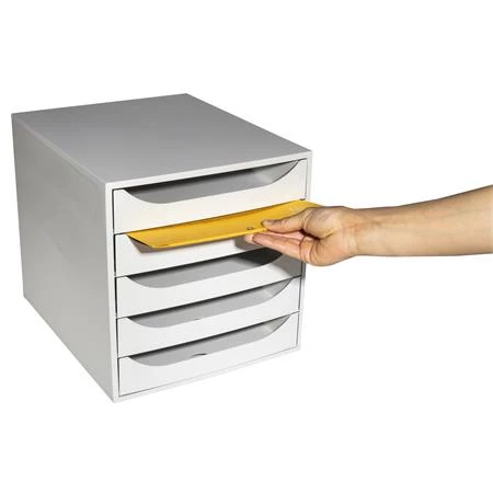 Irattároló, műanyag, 5 fiókos  EXACOMPTA Ecobox Office szürke