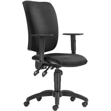 Irodai forgószék, szövetborítás, állítható karfával fekete lábkereszt, Cinque ASYN, fekete