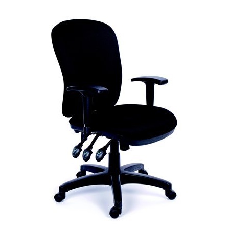 Irodai szék MAYAH Comfort állítható karfa, fekete gyöngyszövet borítás, fekete láb