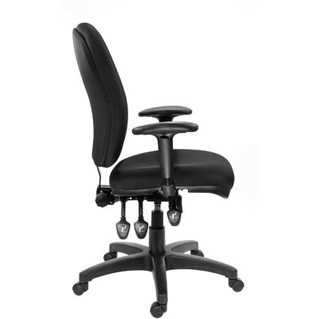 Irodai szék MAYAH Comfort állítható karfa, fekete gyöngyszövet borítás, fekete láb