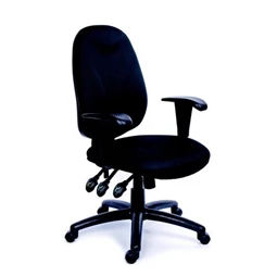Irodai szék MAYAH Energetic állítható karfás, exkluzív fekete szövetborítás, fekete lábkereszt