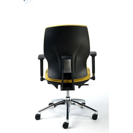 Irodai szék, MAYAH Sunshine állítható karfával, sárga szövetborítás, alumínium lábkereszt