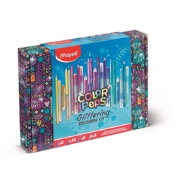 Írószer készlet, csillámos színező készlet, MAPED Color Peps, 31 darabos