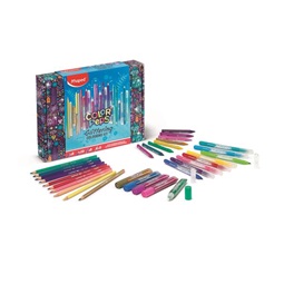 Írószer készlet, csillámos színező készlet, MAPED Color Peps, 31 darabos