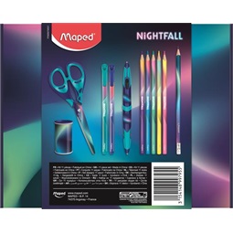 Írószerkészlet, ajándékdobozban MAPED Nightfall, 11 darabos