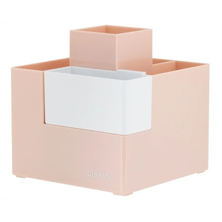 Írószertartó DELI 5+1 rekeszes, rózsa