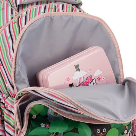 Iskolatáska ARS UNA anatómiai Think-Pink, zöld, csíkos