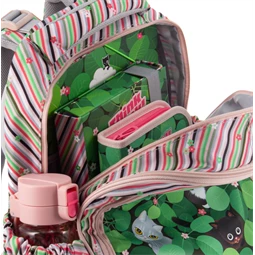 Iskolatáska ARS UNA anatómiai Think-Pink, zöld, csíkos