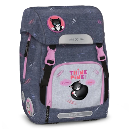 Iskolatáska ARS UNA easy-pack Think-Pink szürke