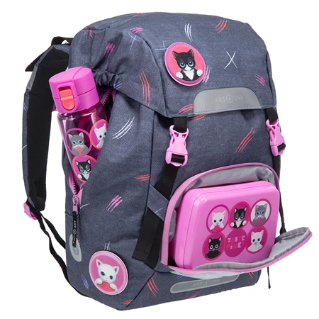 Iskolatáska ARS UNA easy-pack Think-Pink szürke