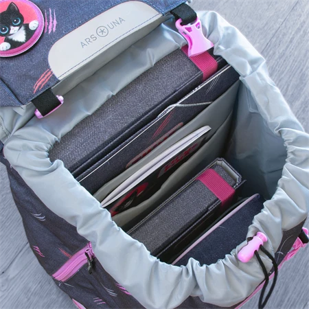 Iskolatáska ARS UNA easy-pack Think-Pink szürke