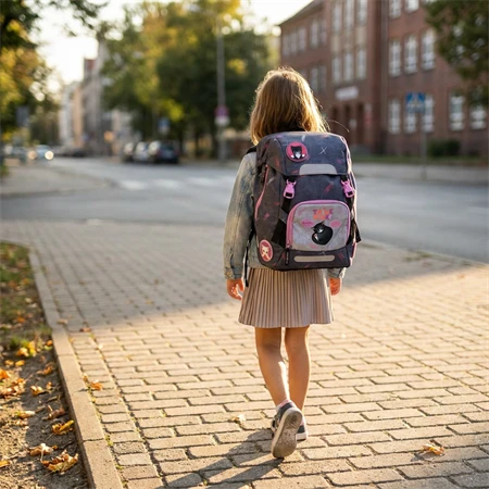 Iskolatáska ARS UNA easy-pack Think-Pink szürke