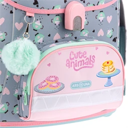 Iskolatáska ARS UNA kompakt easy mágneszáras, Cute Animals - Tea Party