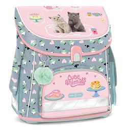 Iskolatáska ARS UNA kompakt easy mágneszáras, Cute Animals - Tea Party