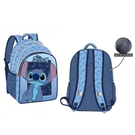 Iskolatáska anatómiai STITCH több rekeszes, kék