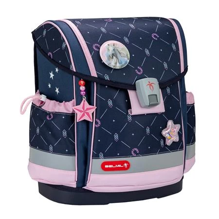 Iskolatáska ergonómikus BELMIL Classy Plus Midnight Gallop lópatkó 37x32x19 cm mágneszárral