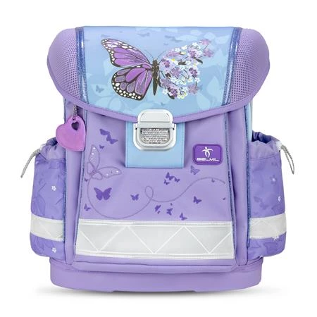 Iskolatáska ergonómikus BELMIL Classy Purple Blue Butterfly pillangó 36x32x19 cm