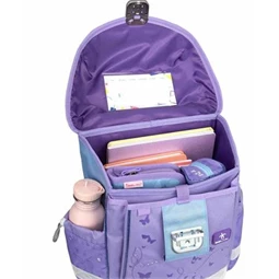 Iskolatáska ergonómikus BELMIL Classy Purple Blue Butterfly pillangó 36x32x19 cm