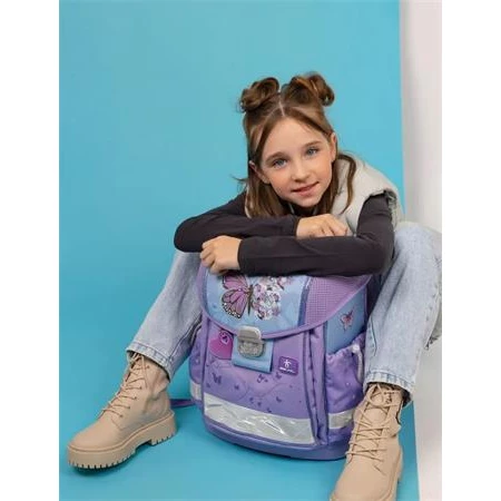 Iskolatáska ergonómikus BELMIL Classy Purple Blue Butterfly pillangó 36x32x19 cm