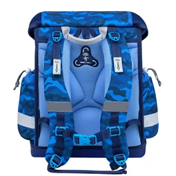 Iskolatáska ergonómikus BELMIL Classy with Patches, Blue Camouflage