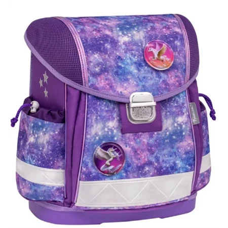 Iskolatáska ergonómikus BELMIL Classy with Patches, Violet Universe