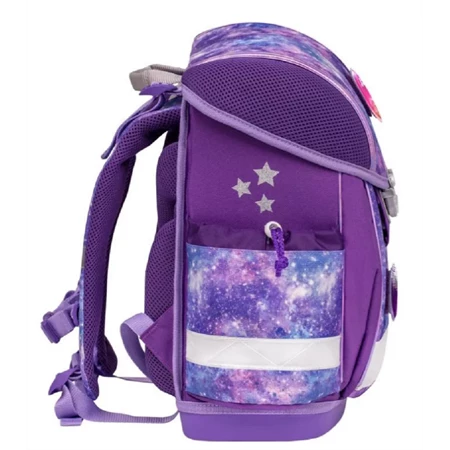 Iskolatáska ergonómikus BELMIL Classy with Patches, Violet Universe