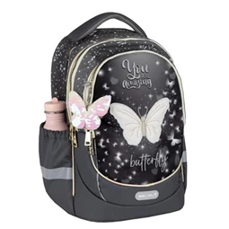 Iskolatáska ergonómikus BELMIL Leisure Plus Amazing Butterfly pillangó 40×20×30 cm cipzáras