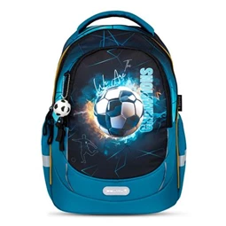 Iskolatáska ergonómikus BELMIL Leisure Plus Fire Footbal foci 40×20×30 cm cipzáras