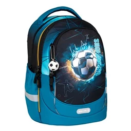 Iskolatáska ergonómikus BELMIL Leisure Plus Fire Footbal foci 40×20×30 cm cipzáras