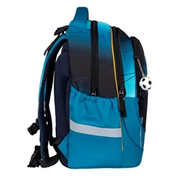 Iskolatáska ergonómikus BELMIL Leisure Plus Fire Footbal foci 40×20×30 cm cipzáras