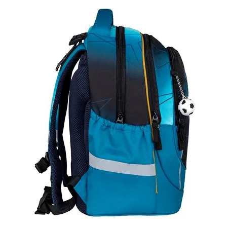 Iskolatáska ergonómikus BELMIL Leisure Plus Fire Footbal foci 40×20×30 cm cipzáras