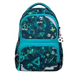 Iskolatáska ergonómikus BELMIL Maxi Pack Football Goal foci 42×30×17 cm cipzáras