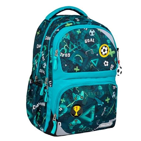 Iskolatáska ergonómikus BELMIL Maxi Pack Football Goal foci 42×30×17 cm cipzáras
