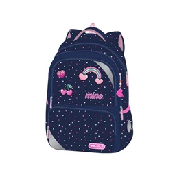 Iskolatáska ergonómikus BELMIL Maxi Packspecial T-Simple Heart pöttyös-szivecskés 42×30×17 cm cipzáras