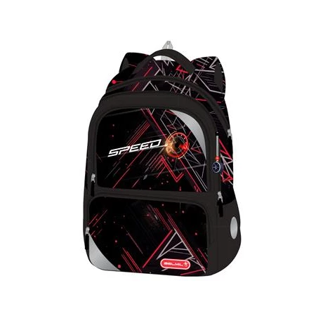 Iskolatáska ergonómikus BELMIL Maxi Packspecial T-Speed Red Car sebesség 42×30×17 cm cipzáras