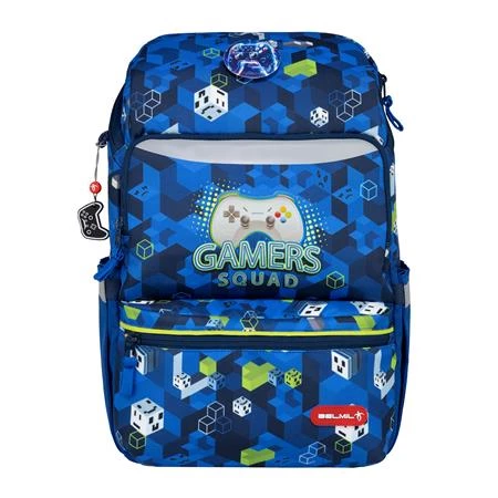 Iskolatáska ergonómikus BELMIL Zippy Gamer Squad gamer 41,5x26x13 cm cipzáras