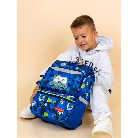 Iskolatáska ergonómikus BELMIL Zippy Gamer Squad gamer 41,5x26x13 cm cipzáras