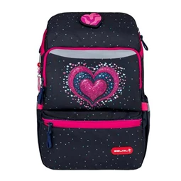 Iskolatáska ergonómikus BELMIL Zippy Pinky pink szív 1,5x26x13 cm cipzáras
