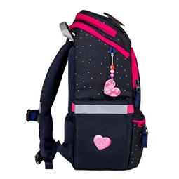 Iskolatáska ergonómikus BELMIL Zippy Pinky pink szív 1,5x26x13 cm cipzáras