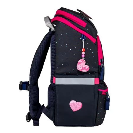 Iskolatáska ergonómikus BELMIL Zippy Pinky pink szív 1,5x26x13 cm cipzáras