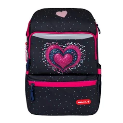 Iskolatáska ergonómikus BELMIL Zippy Pinky pink szív 1,5x26x13 cm cipzáras