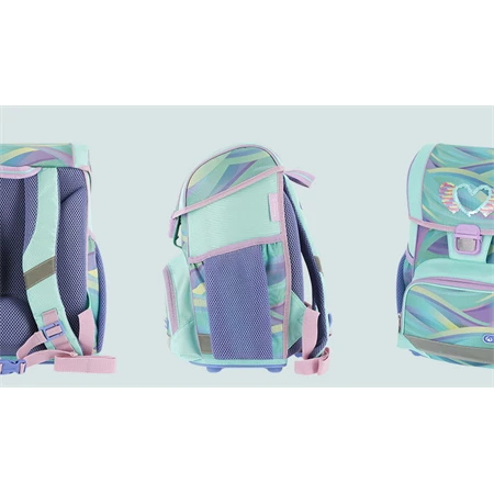 Iskolatáska ergonómikus HERLITZ Loop Minty Love, 37 x 31 x 22 cm, 16 literes, súly 950 gr