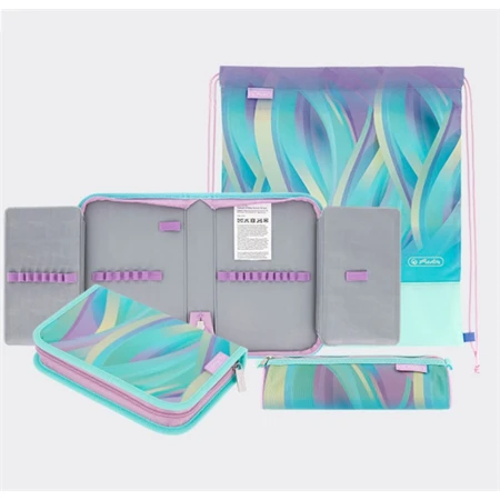 Iskolatáska szett HERLITZ Loop Plus Minty Love + 2 klapnis tolltartó + henger tolltartó + sportzsák