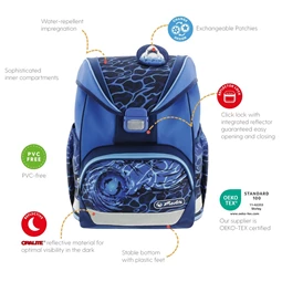 Iskolatáska ergonómikus HERLITZ UltraLight Blue Shark